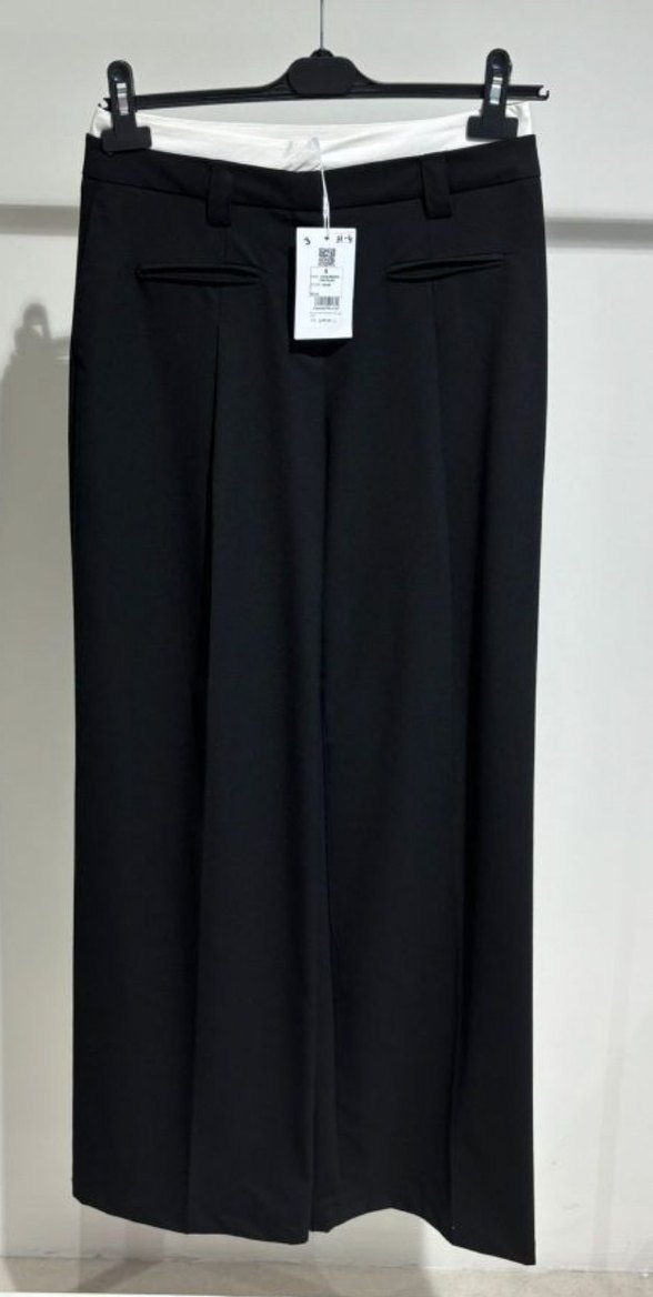 Siyah Kemerli Kadın Kumaş Pantolon - Görsel 2