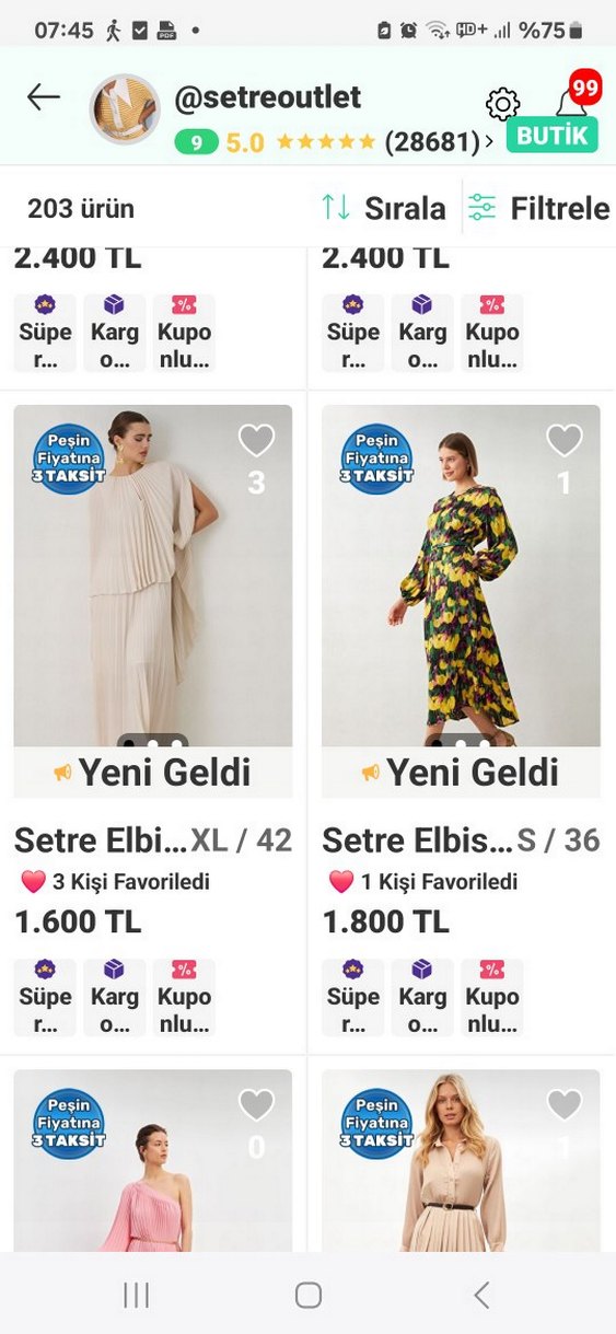 Setre  Desenli Uzun Elbise - Görsel 5