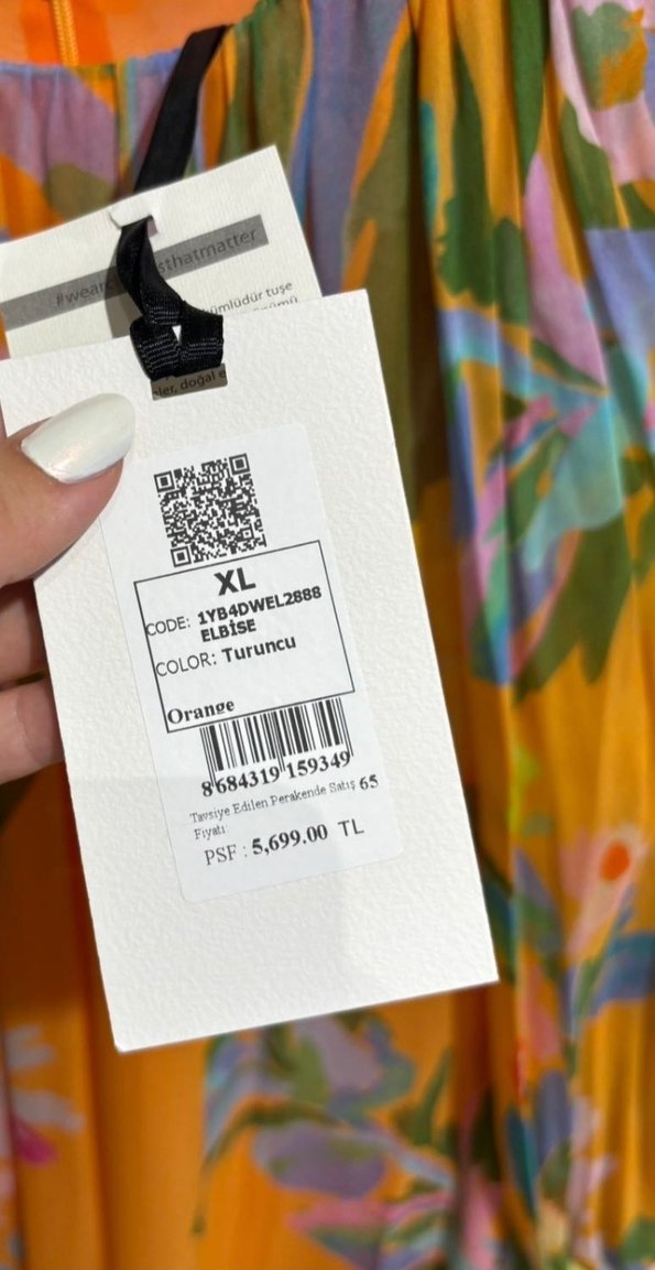 setre Çok Renkli Çiçekli Uzun Elbise - Görsel 4