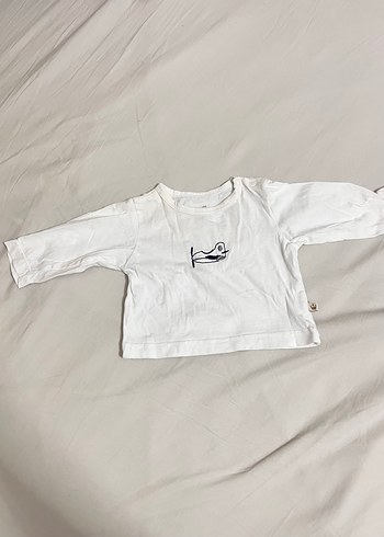 Beyaz Pamuklu Mini yenidoğan Tişörtü - Görsel 2