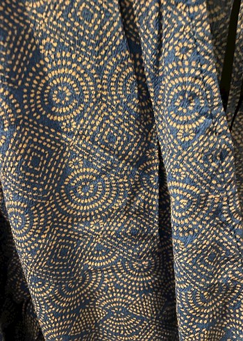 Bohem Gri Midi Kadın Kimono - Görsel 4