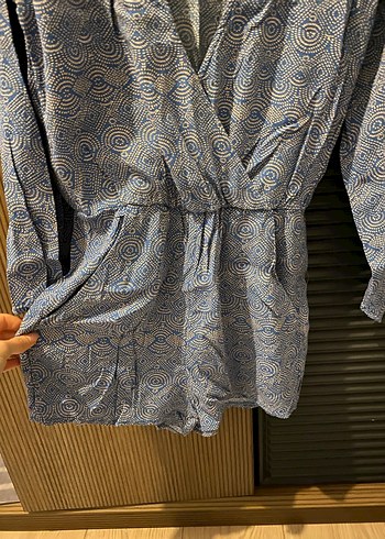 Bohem Gri Midi Kadın Kimono - Görsel 2