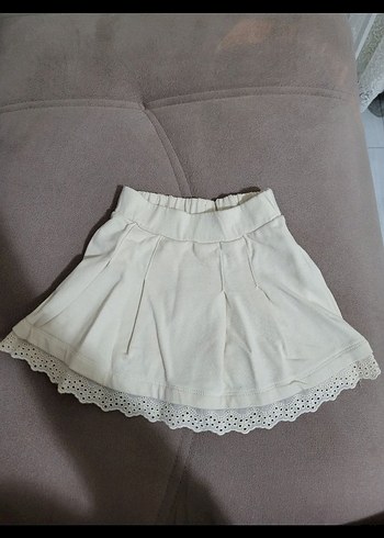 LC Waikiki Pamuklu Beyaz Dantelli Kız Eteği