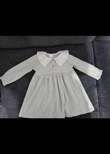 LC Waikiki Nakışlı Bej Kız Çocuk Triko Elbise