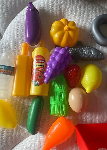 Bebek çocuk Renkli Oyuncak Sebze ve Meyve Sepeti - Görsel 2