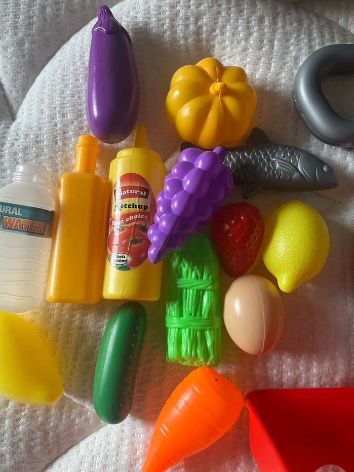 Bebek çocuk Renkli Oyuncak Sebze ve Meyve Sepeti - Görsel 2