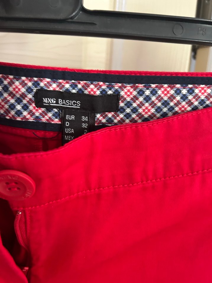 Kadın Kırmızı Kemerli Mini Bermuda Şort - Görsel 3