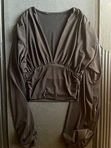 s Beden siyah Renk Crop model bluz