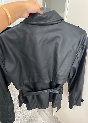 Suni Deri Kemerli Trençkot - Görsel 4