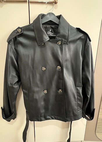 Suni Deri Kemerli Trençkot - Görsel 2