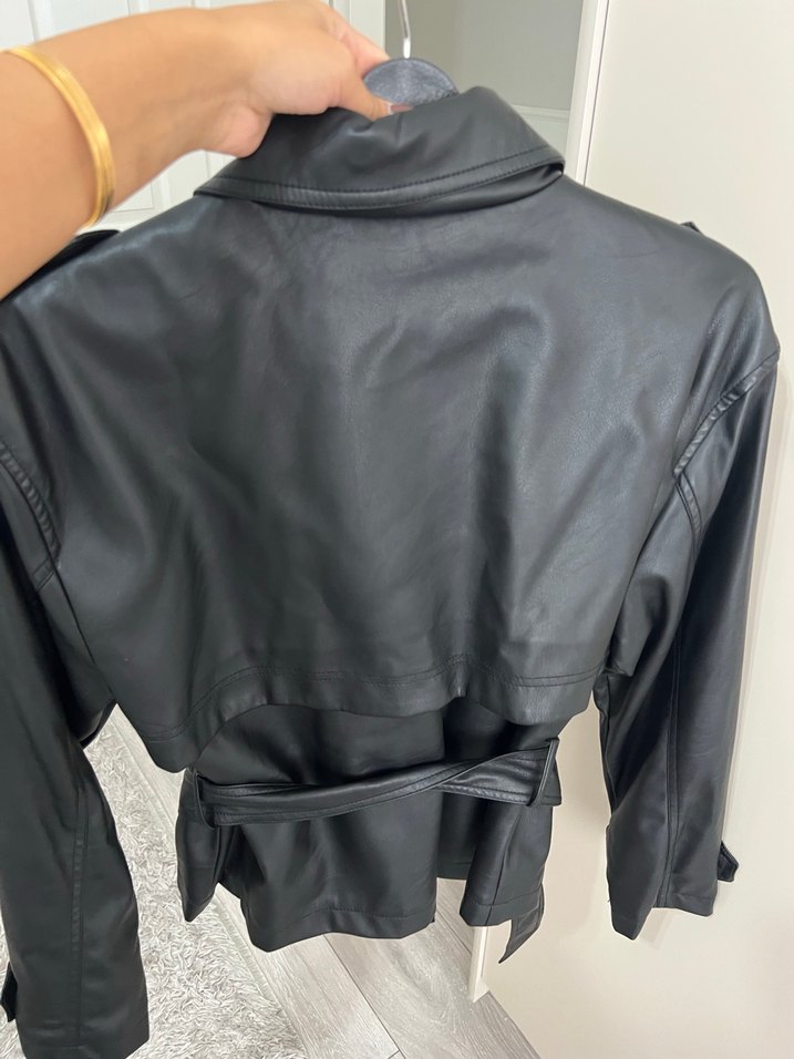 Suni Deri Kemerli Trençkot - Görsel 4