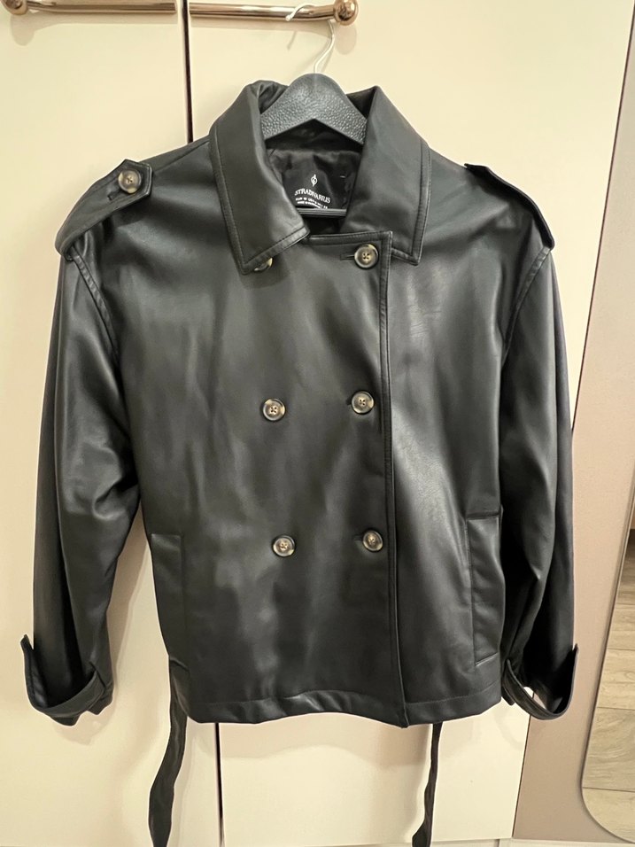 Suni Deri Kemerli Trençkot - Görsel 2