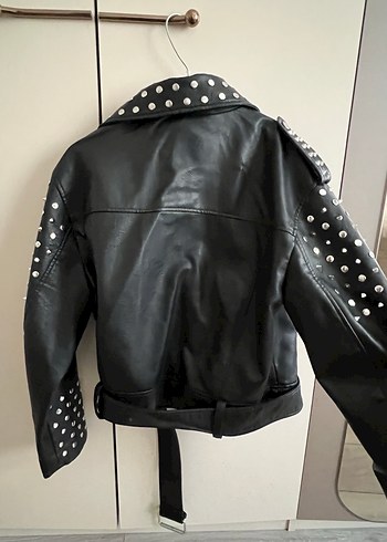 Zımbalı Deri Ceket - Görsel 2