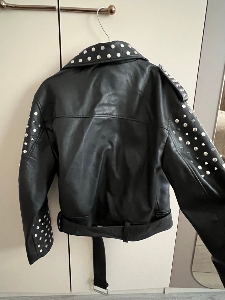 Zımbalı Deri Ceket - Görsel 2