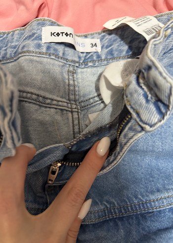 34 Beden mavi Renk Bohem Mavi Denim Midi Etek