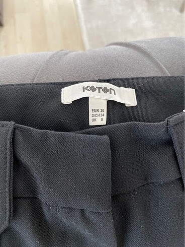 Siyah koton kumaş pantolon - Görsel 2