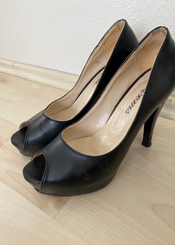 Siyah Tokalı Stiletto Topuklu Kadın Ayakkabı - Görsel 3