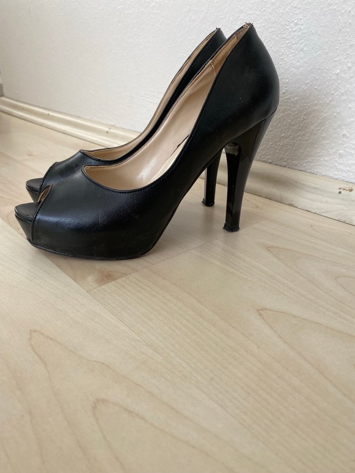 Siyah Tokalı Stiletto Topuklu Kadın Ayakkabı - Görsel 2