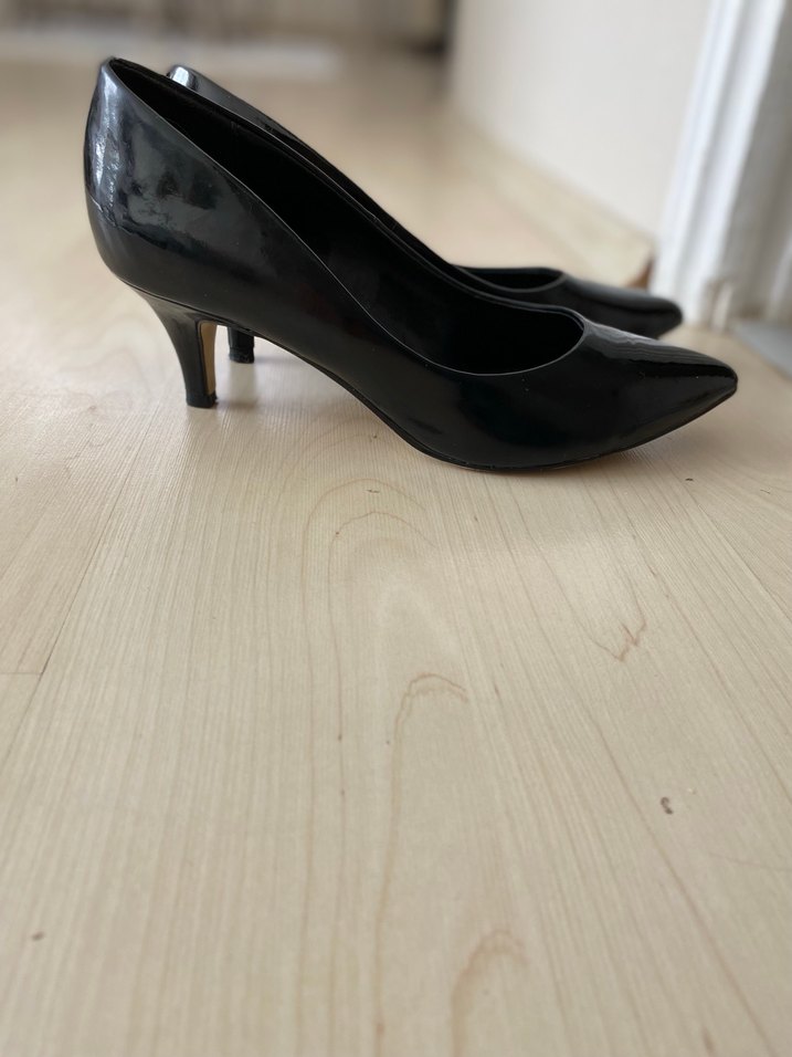 Siyah Rugan Kadın Stiletto Topuklu Ayakkabı - Görsel 2