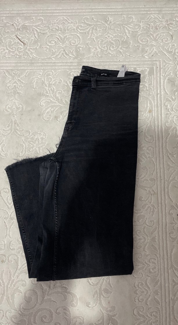 Siyah Kadın Dar Kesim Midi Kot Pantolon - Görsel 2