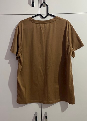 Kadın Kahverengi Baskılı Oversize Tişört - Görsel 2