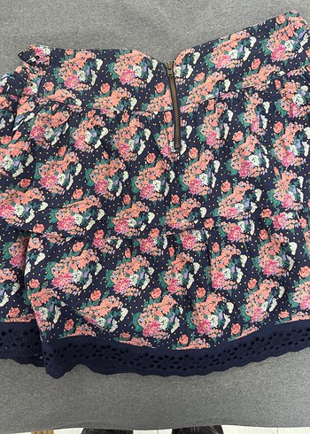 Çiçek Desenli Fırfırlı Mini Etek - Görsel 2