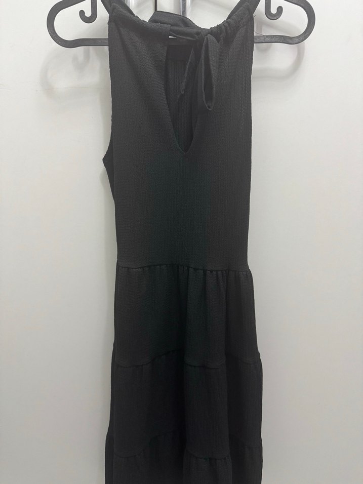 Kadın Siyah Pileli Uzun Elbise - Görsel 2