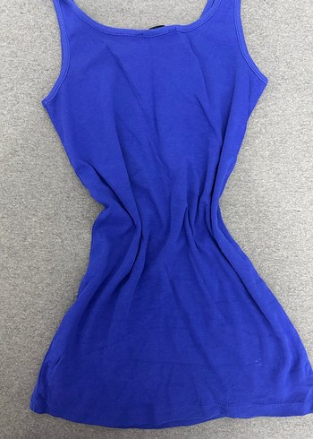 Mavi Kadın Atlet, kalın Askılı, Dar Kesim - Görsel 2