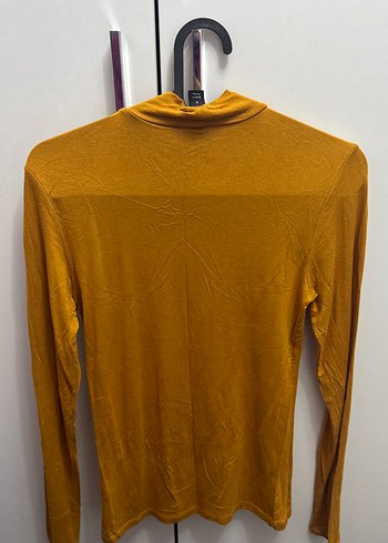 Sarı Yüksek Yakalı İnce Kadın Kazak - Görsel 2