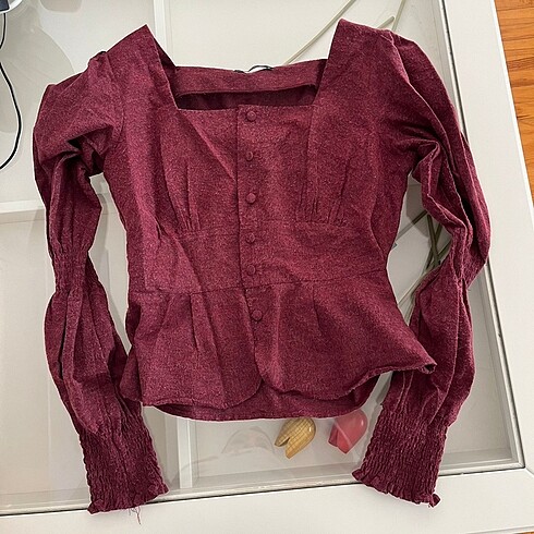 m Beden Bordo özel tasarım bluz