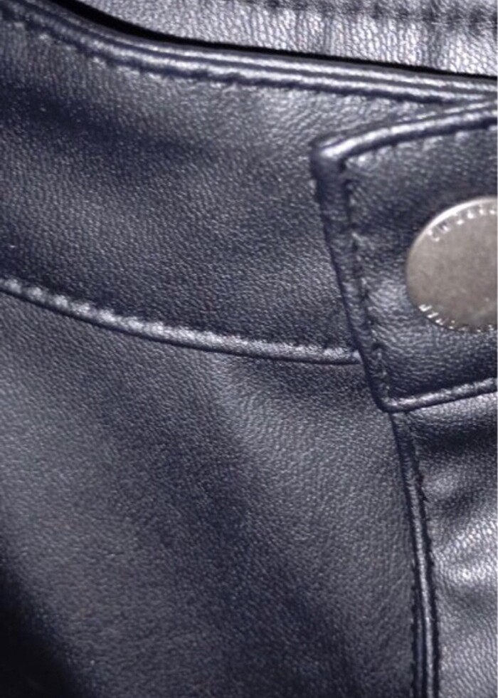 Zara siyah deri pantolon - Görsel 3