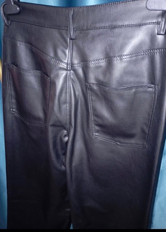 Zara siyah deri pantolon - Görsel 4