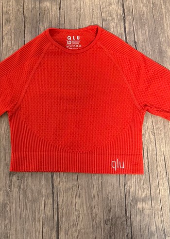 Kırmızı Kadın qlu kırmızı kısa kollu Kollu Crop Top - Görsel 3