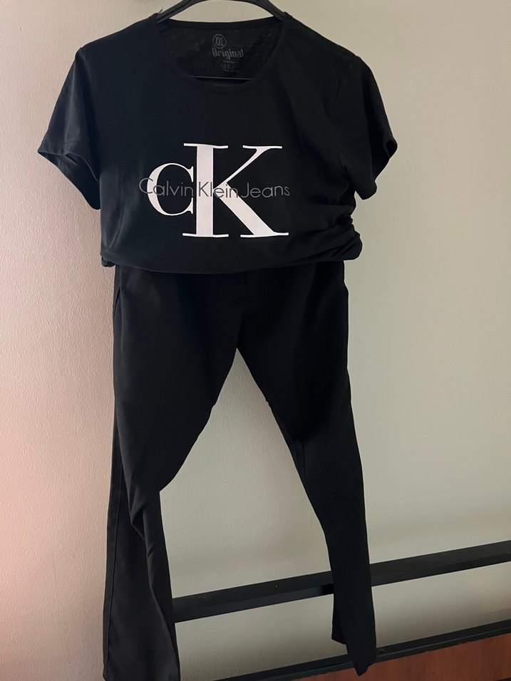 Erkek Siyah Baskılı Regular Fit Pantolon 2li kombin - Görsel 2