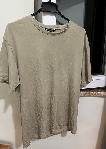 Bej Erkek Keten Tişört - Rahat Kesim - Görsel 3