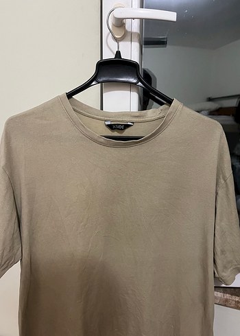Bej Erkek Keten Tişört - Rahat Kesim - Görsel 2