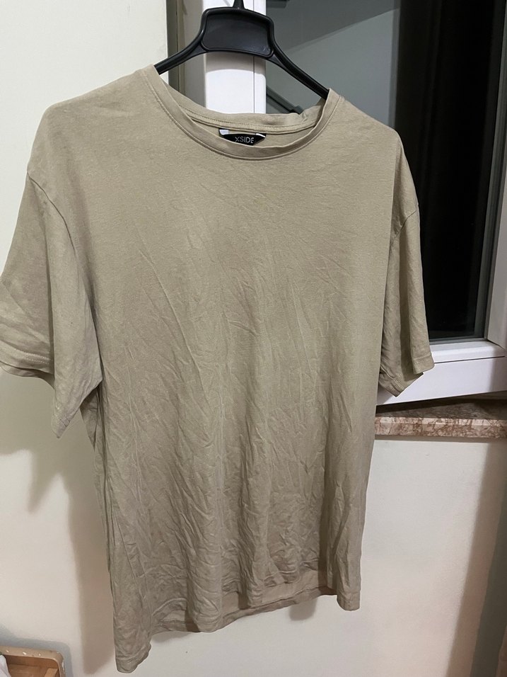 Bej Erkek Keten Tişört - Rahat Kesim - Görsel 3