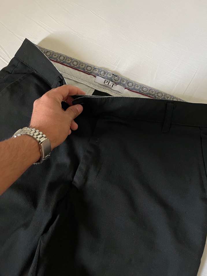 Siyah Midi Kumaş Pantolon - Görsel 5