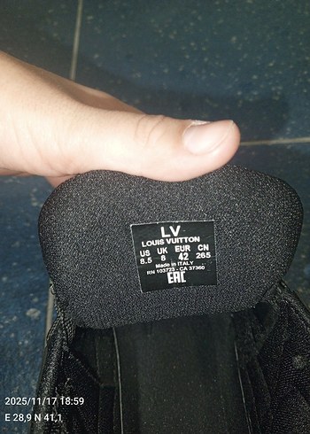 LOUİS VUİTTON 42 NOSiyah Bağcıklı Erkek Spor Ayakkabı - Görsel 4