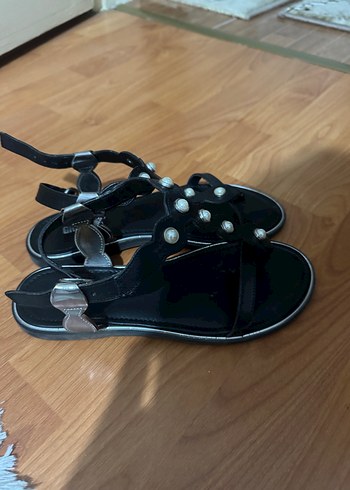 Siyah Deri Sandalet - Görsel 2