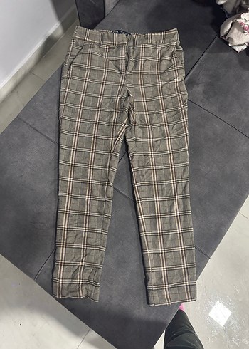 Zara Kadın Kareli Kumaş Pantolon - Görsel 2