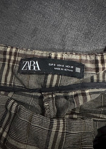 Zara Kadın Kareli Kumaş Pantolon - Görsel 4
