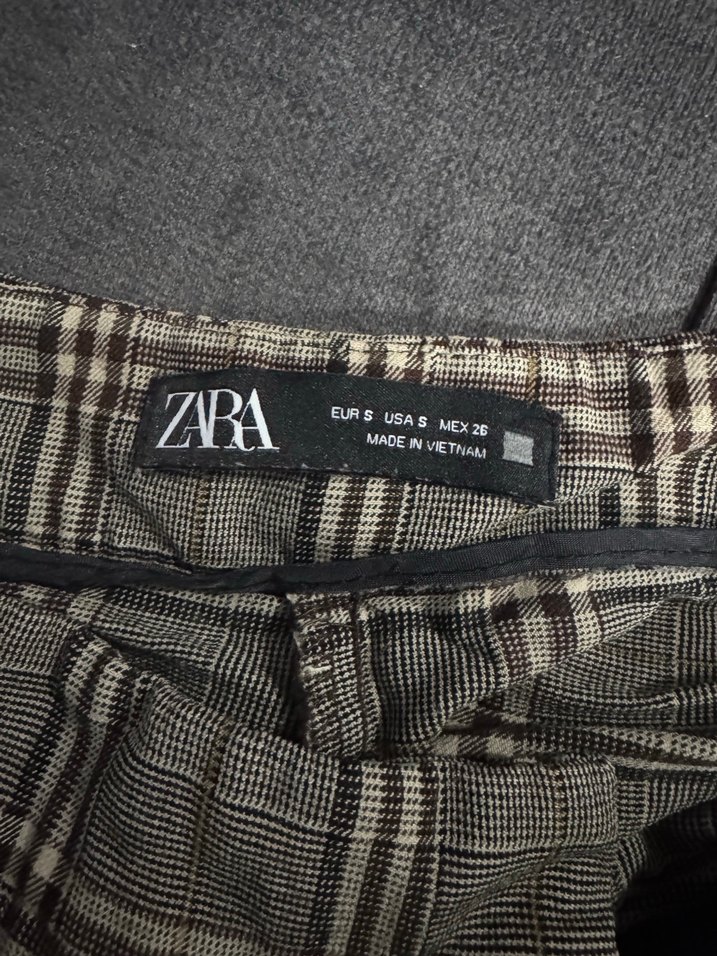Zara Kadın Kareli Kumaş Pantolon - Görsel 4