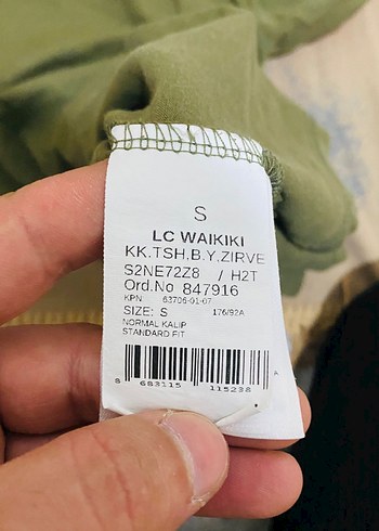 s Beden haki Renk Lc Waikiki Erkek Haki Baskılı Kısa Kollu Tişört