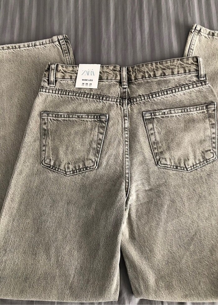 ZARA HIGH RISE FULL LENGHT WIDE LEG JEAN - Görsel 3