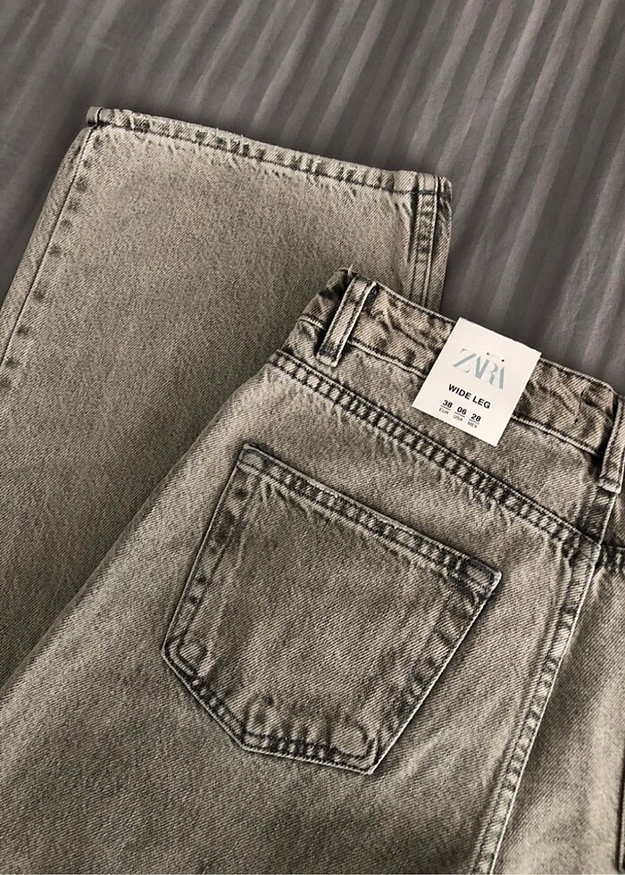 ZARA HIGH RISE FULL LENGHT WIDE LEG JEAN - Görsel 4