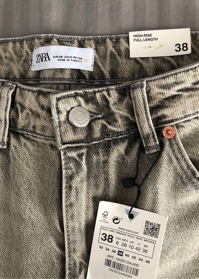 ZARA HIGH RISE FULL LENGHT WIDE LEG JEAN - Görsel 2