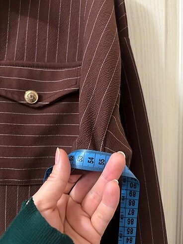 xl Beden kahverengi Renk Kahverengi çizgili takım