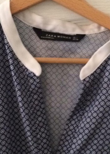 Zara Düğmeli Gri Uzun Kollu Kadın Gömlek