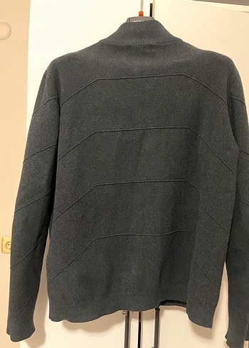 Gri Fermuarlı Yüksek Yakalı Erkek Ceket - Görsel 4